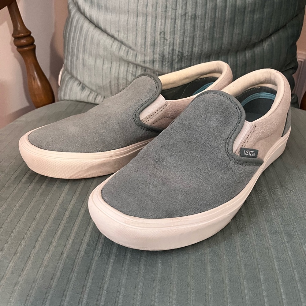 Vans women dusty aqua Slip-On Shoes